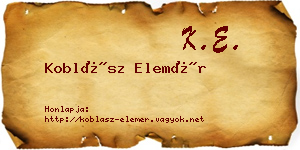Koblász Elemér névjegykártya