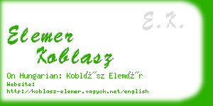 elemer koblasz business card